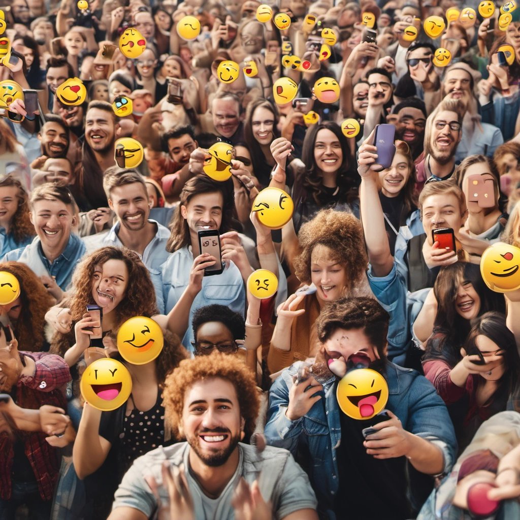 People celebrating Emoji Day