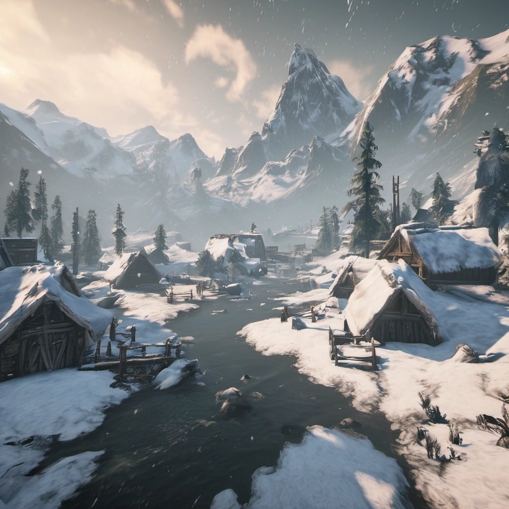 Skyrim's wintry landscape