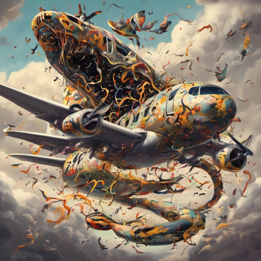 Snake-covered aircraft with chaos onboard