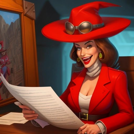 Carmen Laughing Over ACME's Report