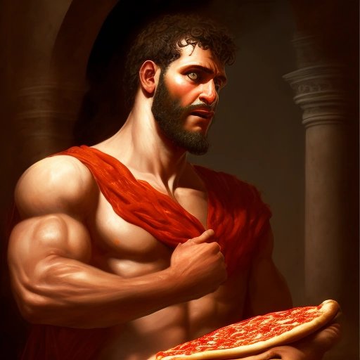 Roman guy waiting for pizza