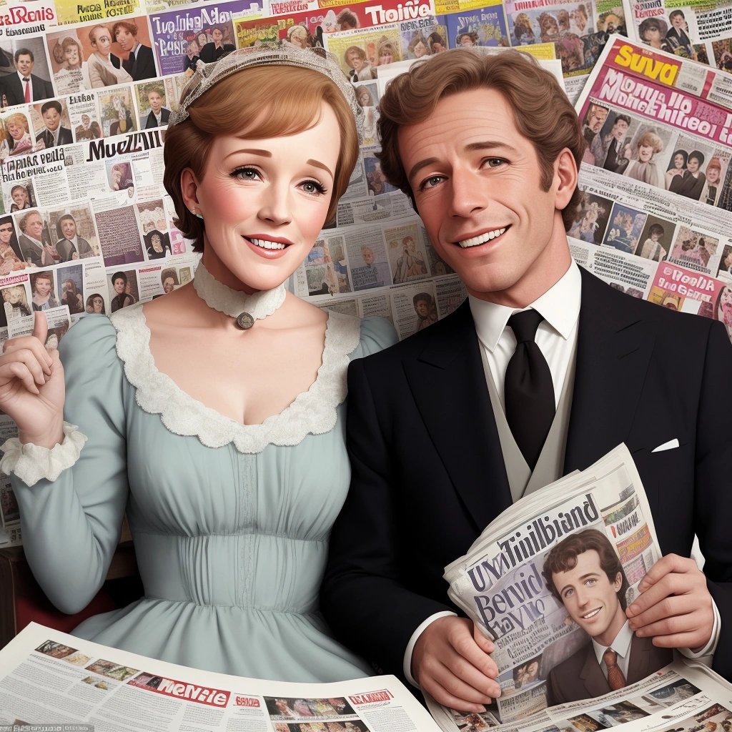 Tabloid magazine cover with Julie Andrews and Ugo Tazella