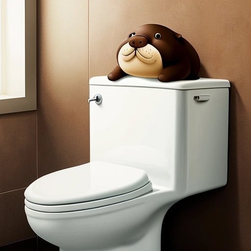Walrus in a washroom toilet