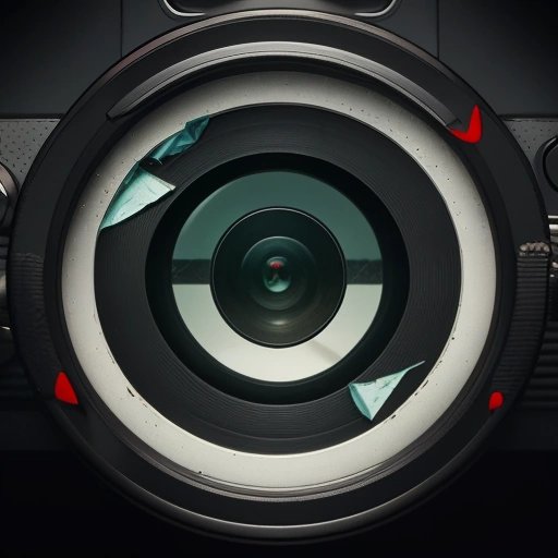 Broken camera lens representing damaged reputation