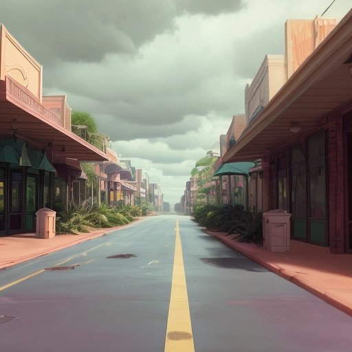 Empty Main Street in Walt Disney World