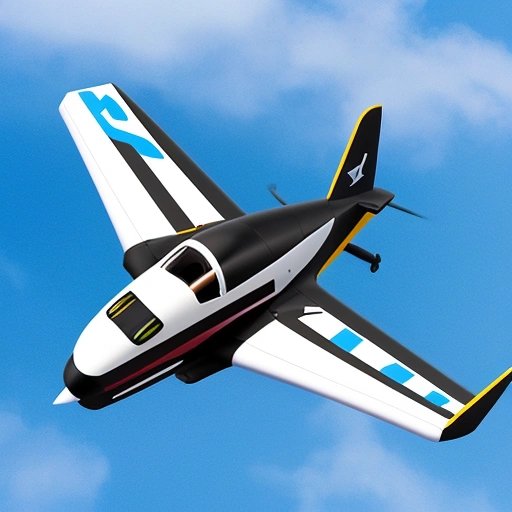 Remote-controlled plane soaring through the sky