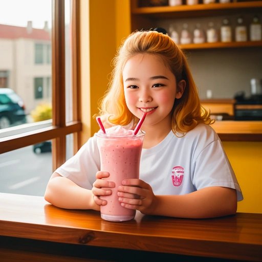 Innocent Grimace holding a milkshake