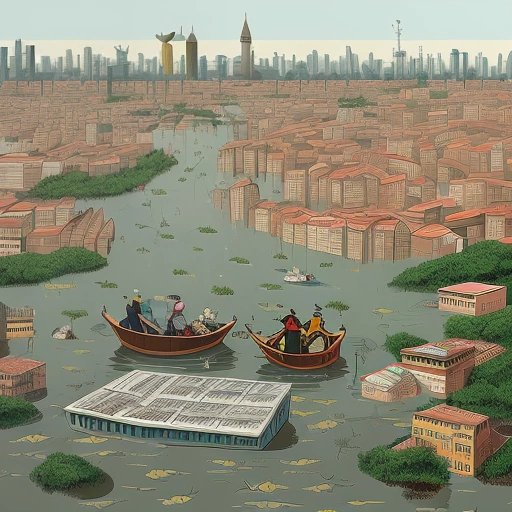 Submerged cityscape in Porto Alegre and Sapucaia