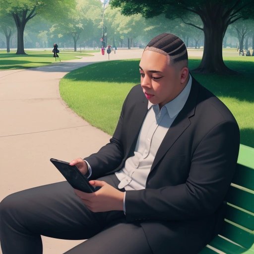 Larry playing Pokémon in the park