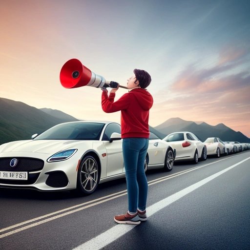 Commuter giving passionate speech to drivers on benefits of running red lights