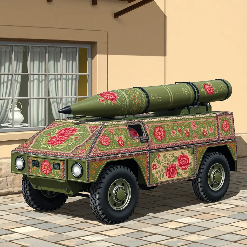 “Embroidery heritage skin on a missile launcher”