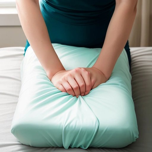 Lowering the fitted sheet and tucking in the edges