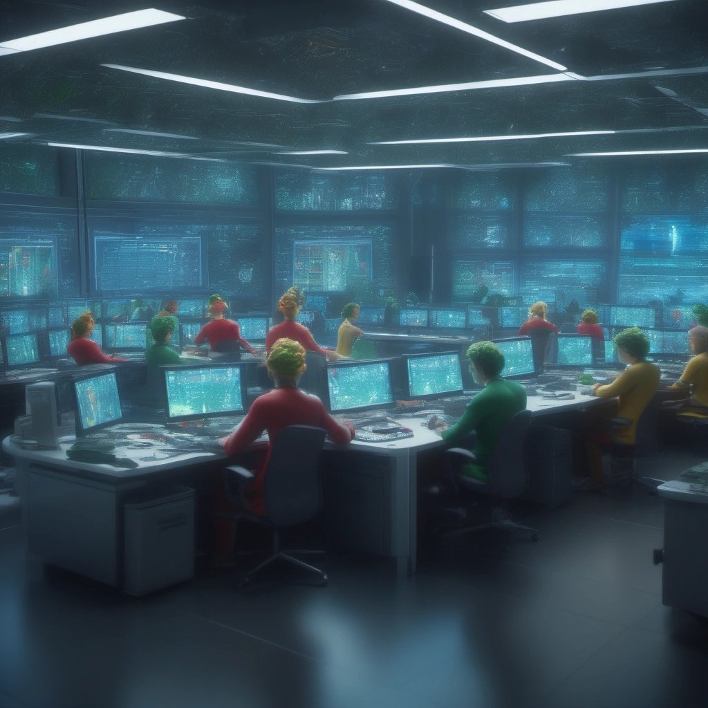 Elves in high-tech control room