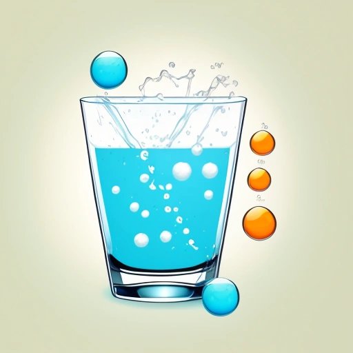 Water glass with chemical icons