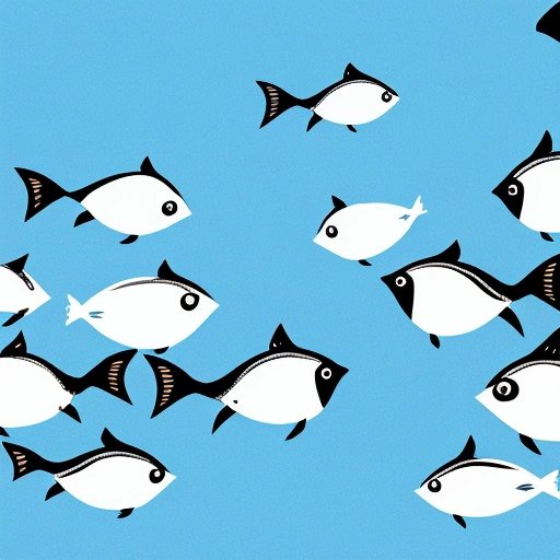 Fish staging a rebellion against penguins