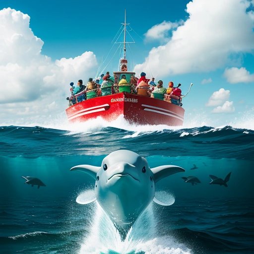 Larry the Sea Explorer and the Fin-tastic Four celebrating underwater