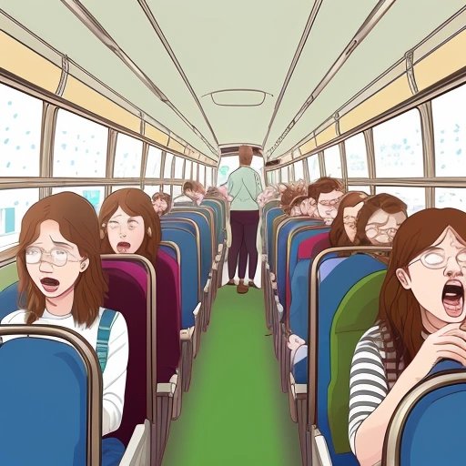 People reacting to farting smartphones on a bus