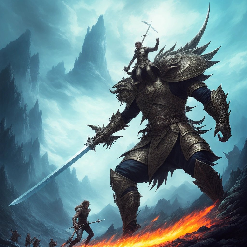 The man using the sword to battle fantastic creatures