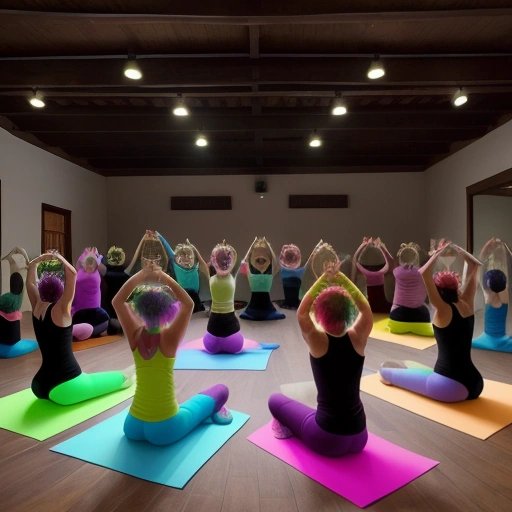Llama yoga class with glow-in-the-dark socks
