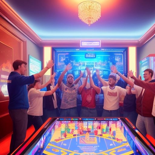 Johnson with Qbert tournament winners