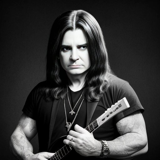 Ozzy Osbourne holding a bat