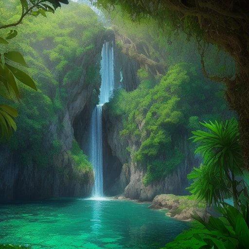 Hidden waterfall on Best Island