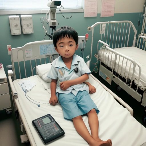 Child in a hospital bed