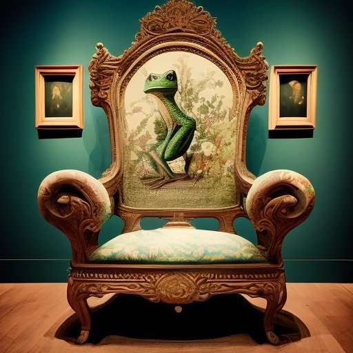 Froggy Chair exhibit in a museum