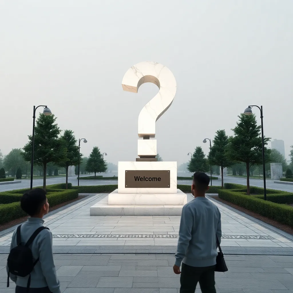 “Spawn plot” question mark statue as a beacon