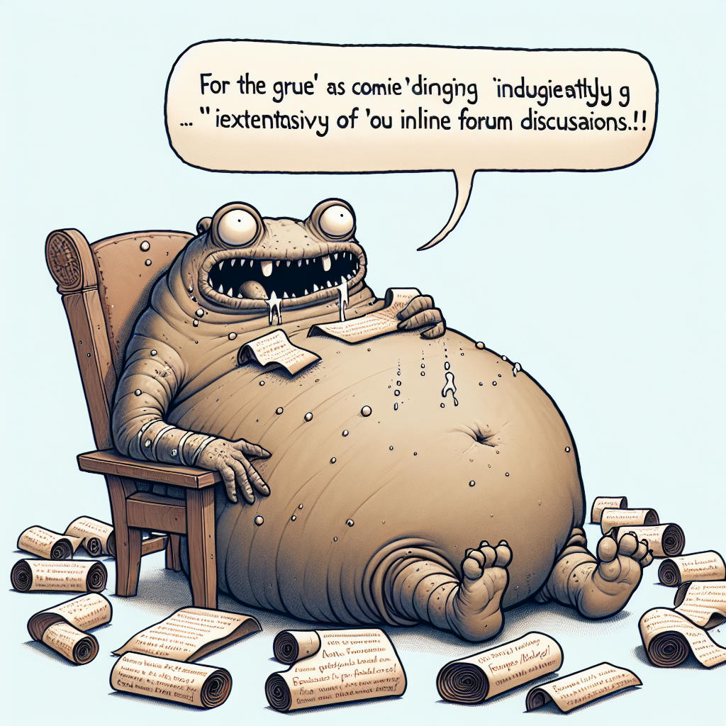Grue digesting the information