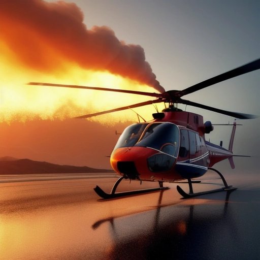 Helicopter safely landing