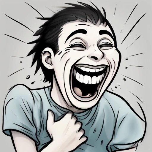 Person laughing uncontrollably