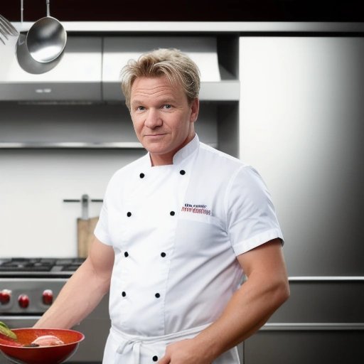Gordon Water-Ramsay with dehydrated water in a kitchen