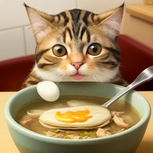 Crying cat supporting chicken sobriety