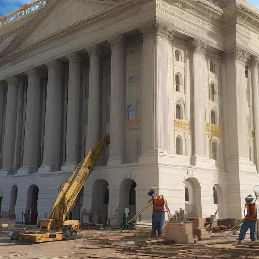 Workers renovating the Capitol Building