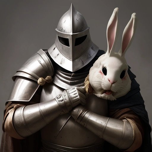 Triumphant knight victorious over the Rabbit of Caerbannog