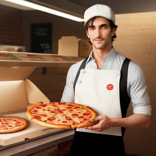 John receiving a new pizza box