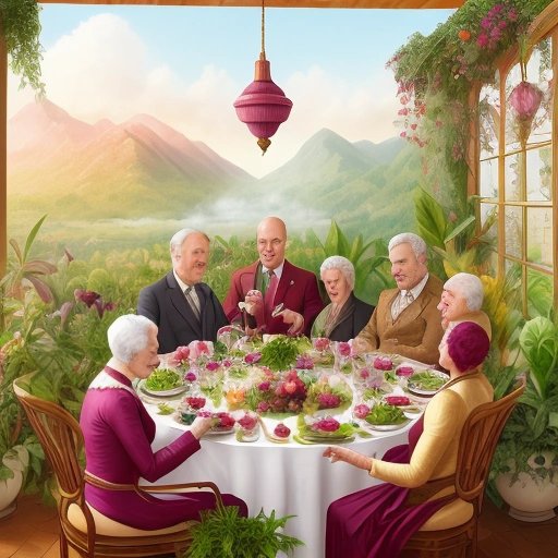Immortal people enjoying borscht
