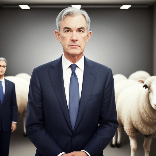 Jerome Powell looking sheepish with deflated pants