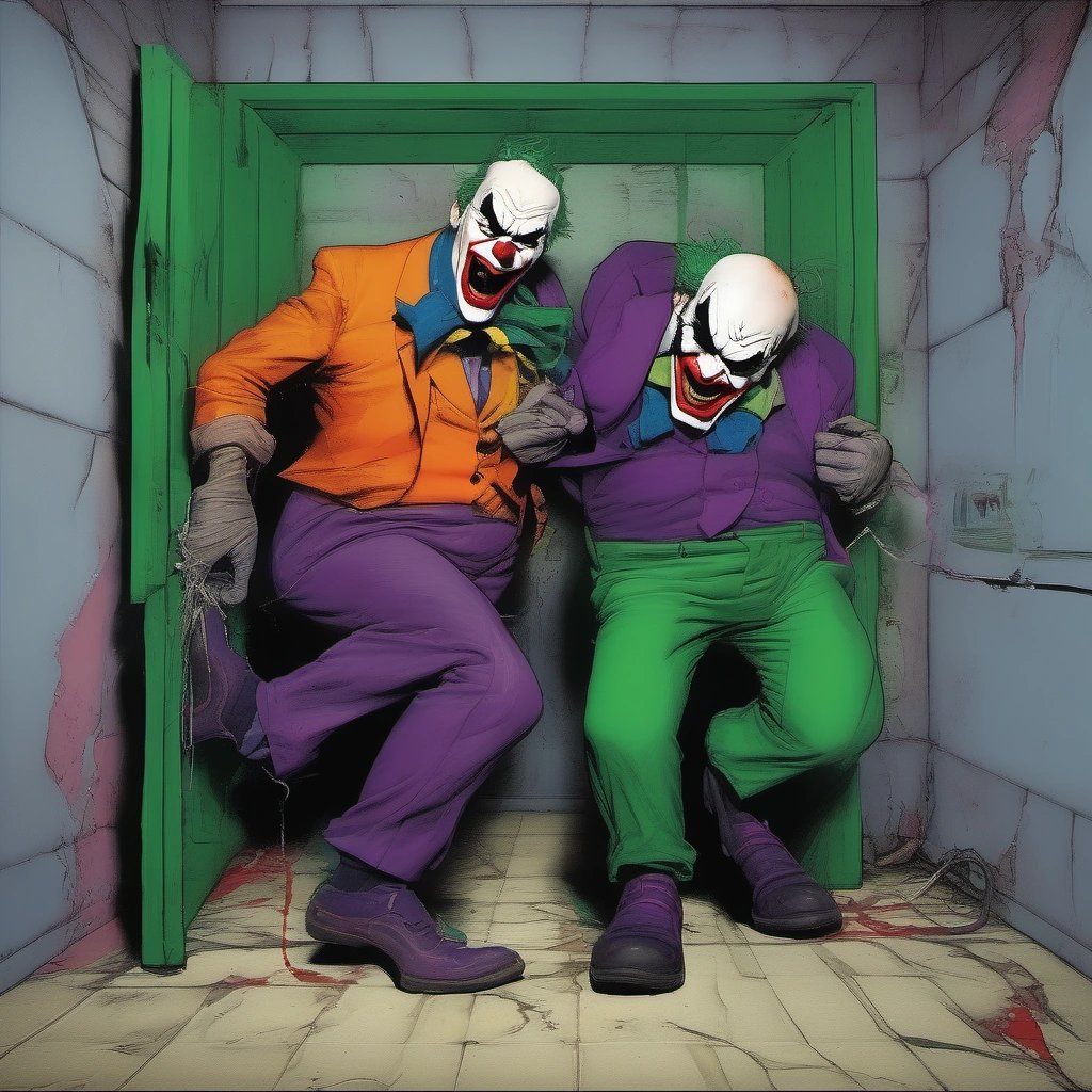Joker and Bane trapped in wedgie justice