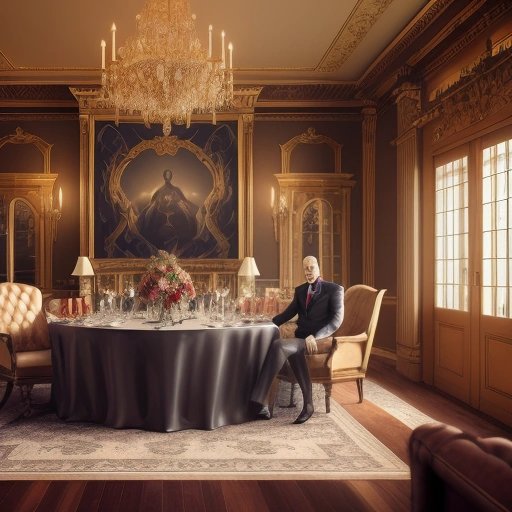 Luxurious mansion with devil