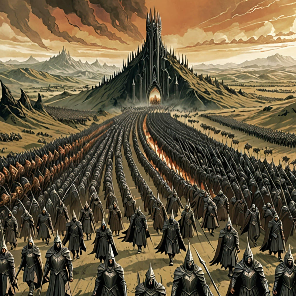 Sauron's armies marching towards a united Middle-earth