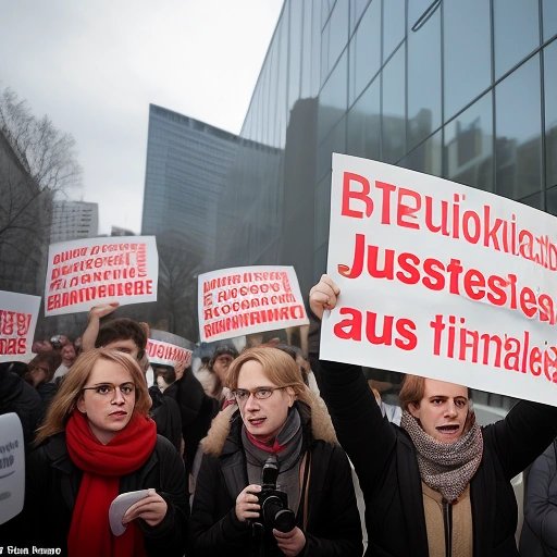 Journalists protesting and holding signs