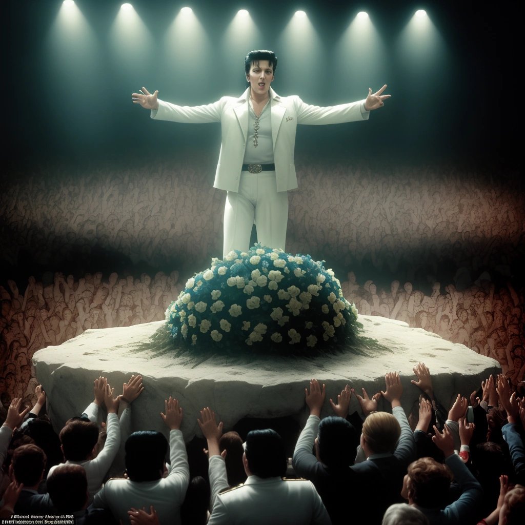 Elvis Presley rising from the grave