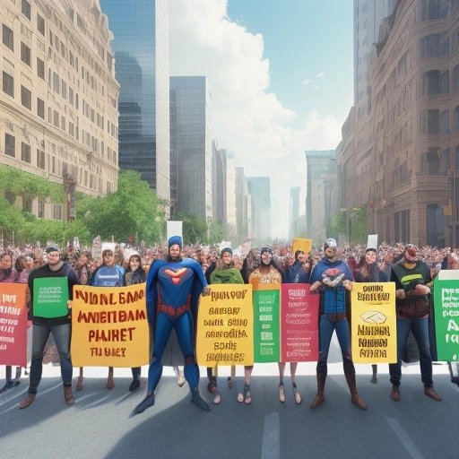 Environmental protest against superheroes