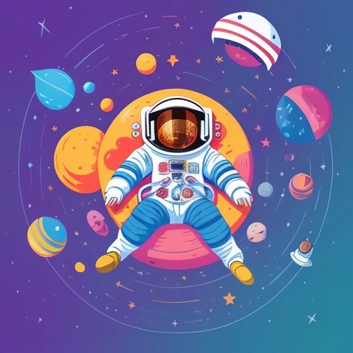 Illustration of astronaut in Twelon space