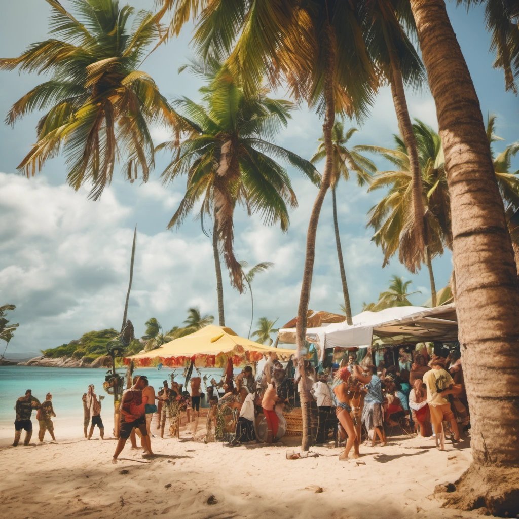 Reggae beach scene