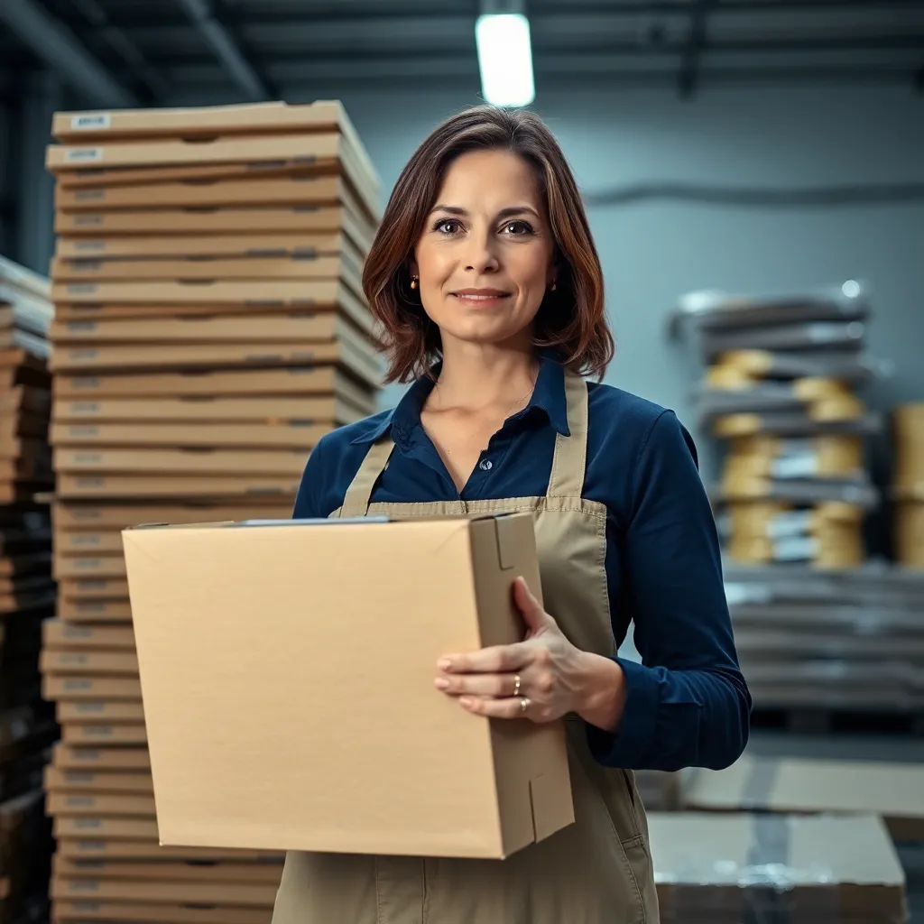 Dr. Carla Venn behind a wall of cardboard
