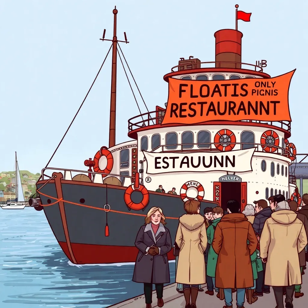 “Optional anxiety” rebrand: research vessel becomes floating restaurant