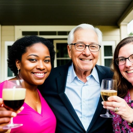 Neighbors toasting to the power being restored